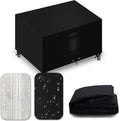 Heavy Duty Patio Furniture Covers Waterproof, 600D Outdoor Furniture Cover Waterproof for Sectional Sofa Couch, Outdoor Dining Table and Chair Set Covers 84''L x 44''W x 28''H, Black