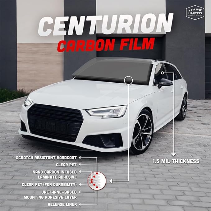 United Professional Window Film – Centurion 2Ply High Performance Carbon Film Superior UV Protection (35%, COMBO-PACK-36/24 (36+24Inchx100Ft))