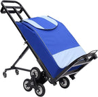 Stair Climbing Cart, Foldable Hand Truck with 6+2 Wheels, Stair Climber Hand Truck, Black 460lbs Heavy Duty Dolly Cart with Adjustable Height for Goods Warehouses Airports