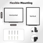 VUSIGN 24'' x 18'' Magnetic White Board for Wall, Dry Erase Board with Black Aluminium Frame, Hanging Whiteboard for Home, School,Office - Accessories Included