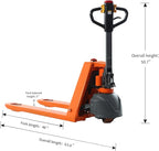 Tory Carrier Classic Electric Power Lithium Battery Pallet Truck/Jack 3300lb Capacity 48" x27" Fork Length Used in Indoor Storage and Handling-Orange Style 2PC