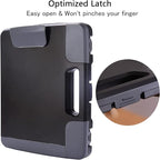 Plastic Storage Clipboard with Handle – Heavy Duty Clipboard, Portable Side-Opening Organizer Case for Letter/Legal Size Paper (14.5”x12”x1.75”) – Office, School, Construction & Outdoor Use