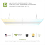 ASD LED Linear High Bay Light Fixture, Commercial Shop Lighting | 3CCT, Dimmable, Power Adjustable, DLC Premium, UL Listed | 750W 114000LM 3500-5000K 100-277V | Warehouse, Garage, Workshop | White