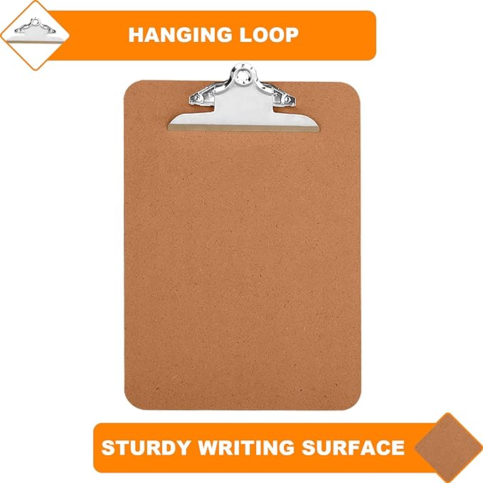 HERKKA 18 Pack Hardboard Office Clipboards - A4 Letter Size, ECO Friendly