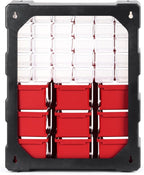 INTERTOOL Small Parts Organizer for Hardware & Screws | 39 Removable Bins with Dividers | Wall Mount or Desktop Craft & Lego Storage Cabinet | 19” x 15” x 7” BX08-4015