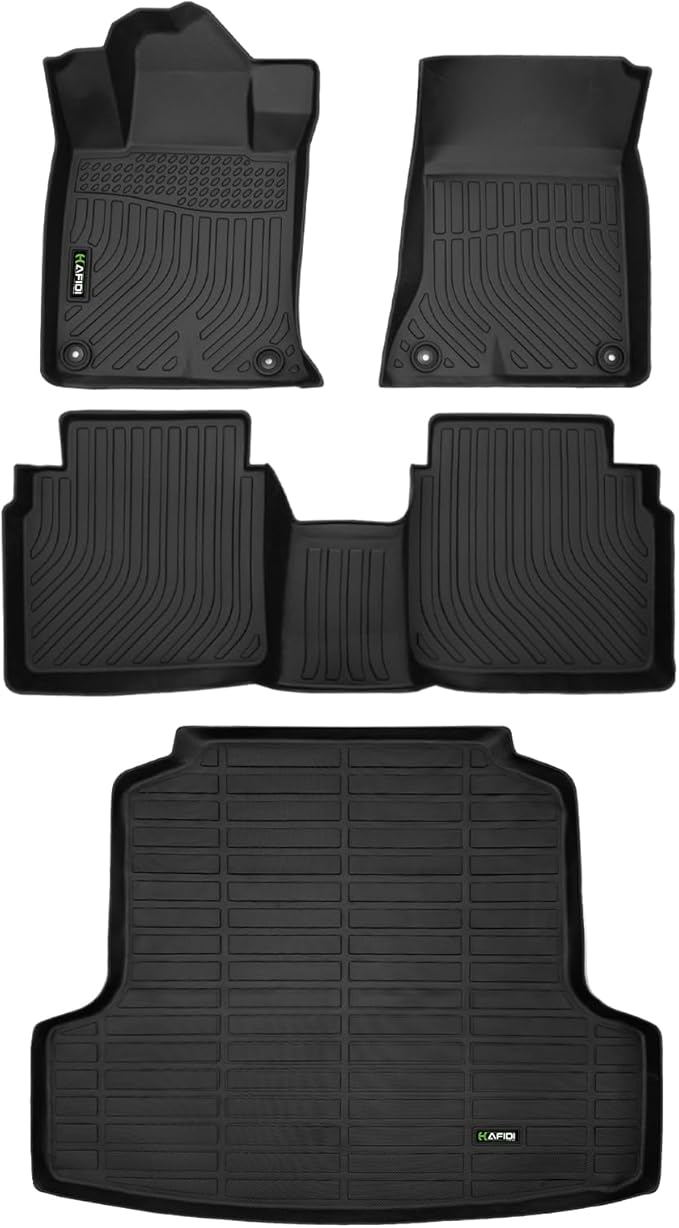 HAFIDI® Floor Mats & Cargo Liner Set Fit for 2019-2024 2025 Nissan Altima All Weather Protection TPE Anti-Slip Car Full Set Floor Liners Custom Accessories - Black