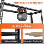 5 Tier Garage Shelving, Adjustable Heavy Duty Garage Shelves,Metal Storage Shelves Unit for Basement,Warehouse,Pantry Kitchen