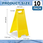 10 Pack 24 Inch Blank Floor Sign Yellow A-frame Foldable Caution Sign Write-On Double Sided Safety Warning for Pool Restaurant Restroom Office