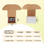 WIFTREY 8x6x6 inches Shipping Boxes set of 20 White Corrugated Cardboard Box for Packaging Small Business, Moving, Mailing