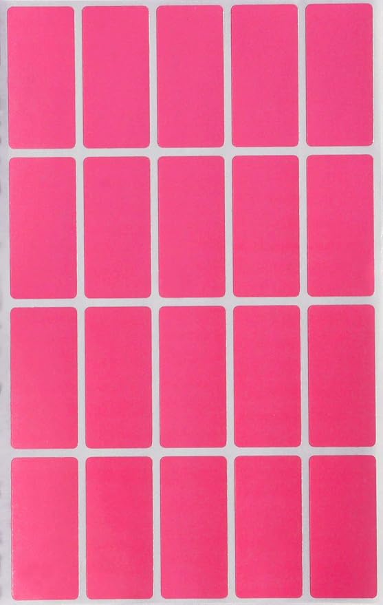Royal Green Colored Pink Tags Labels for Kids 1.57 inch x 0.75 inch (40mm x 19mm) - 1000 Pack