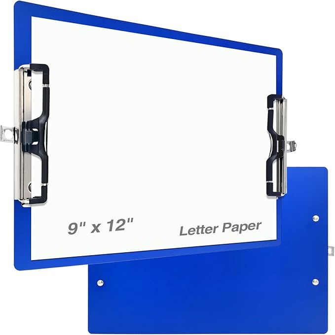 Aluminum Metal Clipboard Sturdy Stainless Hangable with Pen Holder Double Clip Board Size Letter A4 9" x 12.6" for School Office Business Medical Professionals Workshop Factory