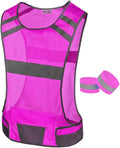 Mesh Reflective Vest with Inside Pocket - High Visibility Reflective Running Safety Vest Straps for Men Women & Kids