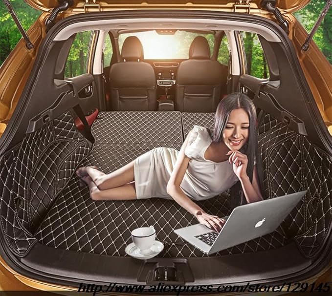 Custom Pet Tray Trunk Cargo Liner Floor Mat for Mercedes GLE SUV W166 GLE300 GLE320 GLE350 GLE400 Before 2020-3D Full Coverage Protection, All Season, Heavy Duty Black w/Black Stitching