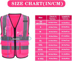 A-SAFETY Pink High Visibility Safety Vest with Reflective Strips, Multiple Colors Available,X-Large