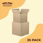 The Boxery Moving Boxes 25-Pack Small | 15x10x10 inch Brown/Kraft Corrugated Cardboard Packing, Moving & Storage for Business/Home – Durable - Eco-Friendly, Recyclable - Made in the USA