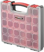INTERTOOL Hardware Organizer with 13 Removable Bins - Small Parts Storage Tool Box for Nuts, Bolts, Screws, Nails - Portable Handle Transparent Lid with Locks BX08-4031