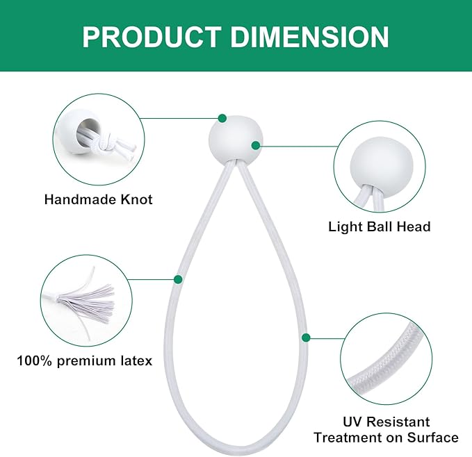 30PCS of 3 Sizes Ball Bungee Cords, 6, 9, 11 Inch Tarp Canopy Bungee Balls, Heavy Duty Tie Down Cord for Shelter, Gazebo, Camping, Tent, Cargo, Holding Wire and Hoses (Ball Size 1 inch)