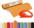 Orange Kraft Paper Roll 18" x 1200" (100 feet) with Cutter - USA-Made Gift Wrapping Paper for Packing, Moving, Shipping & Crafts/Arts - 100% Recyclable Natural Craft Material by IDL Packaging