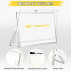 Dry Erase Magnetic White Board, 8" x 12" Double-Sided Desktop Whiteboard with Stand, Portable Small Whiteboard Set for Drawing, Office, Home, School