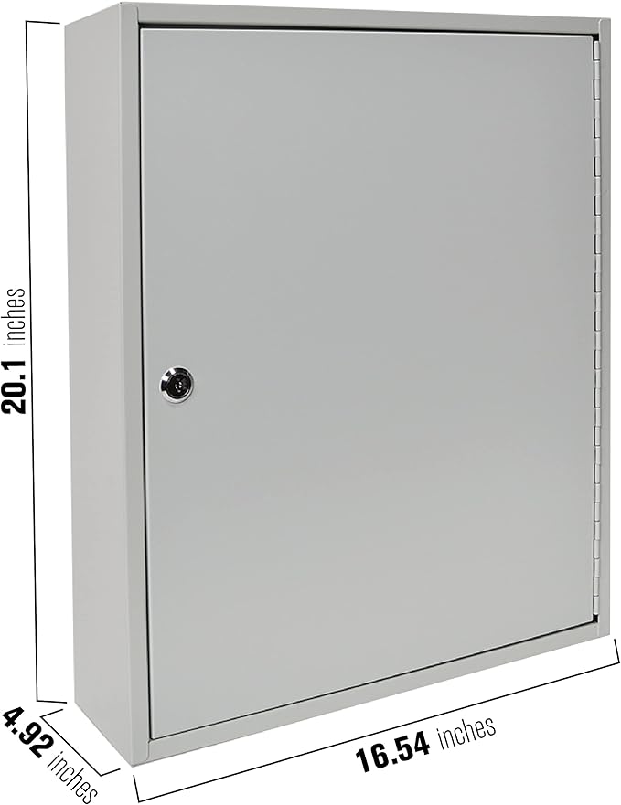 BankSupplies STEELMASTER 200-Key Cabinet | Piano Hinged Door | Steel Construction Key Lock Box