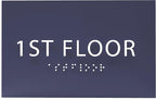 6" X4" 1st Floor Sign - ADA Compliant Tactile Graphics Grade 2 Braille Text Wall Sign| Directional Assistance, Floor Number Sign for Office, Schools, Hospitals, Apartments