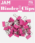 JAM PAPER Colorful Binder Clips - Extra Small - 3/5 Inch (15 mm) - Pink Binderclips - 30/Pack
