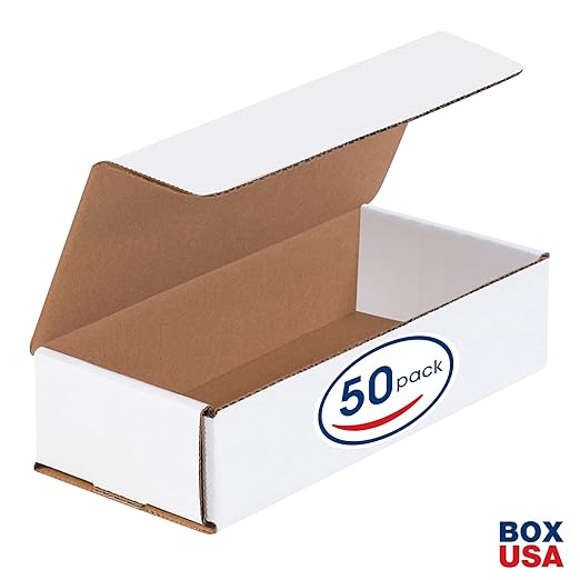 Box USA BMIBM250 7 1/2"L x 3 1/4"W x 1 3/4"H, White (Pack of 50)