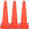 BESEA 3 Pack 28" Bright Orange Traffic Safety Cones with Weighted Base, High-Visibility Parking Cones for Driveways, Business Parking Lots, Garages, Indoor/Outdoor Use