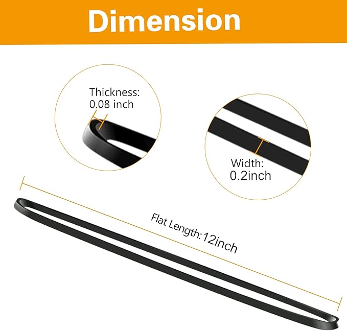 Large Heavy Duty Latex Rubber Bands 12 Inches Trash Can Bands Strong Elastic Bands for Office Supply, File Folders, Cat Litter Box, 60 Pack (Black)