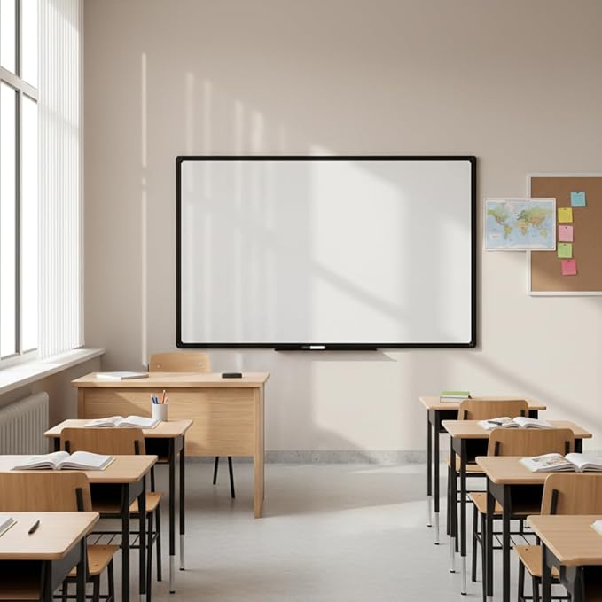 Magnetic Dry Erase Board 60x36 Inches, Large Wall Mount Whiteboard with Aluminum Frame - DexBoard Premium White Board for Office & Home, Smooth Writing Surface, Black Frame