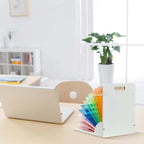 Sintuff 2 Pcs Clipboard Holder Wood Metal Clipboard Organizer White Clipboard Stand Clipboard Storage Rack for Classroom Office School Teacher Desk File Organization Supplies, Assembly Required