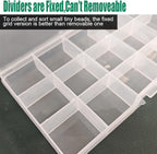 4 Pcs 15 Grids Clear Organizer Box Plastic Storage Container with Fixed Dividers Blue Buckle for Electronics Jewelry Beads Art DIY Crafts Small Parts Non-Adjustable Dividers