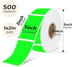 1x2 Inch Thermal Labels,500PCS Rectangle Stickers,Waterproof Removable Blank Stickers for Address,Jars,Freezer Containers & Pantry Organization,Fluorescent Green