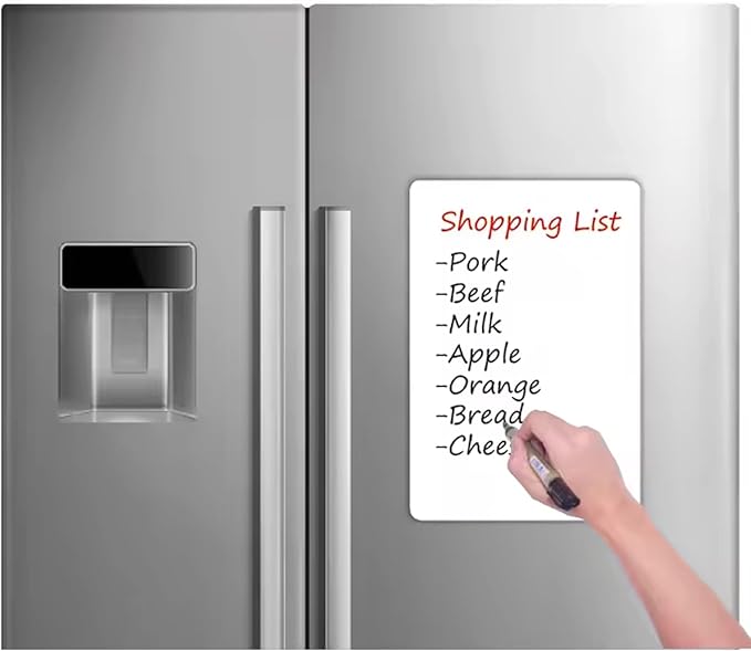 Small Magnetic Dry Erase Board Sheet for Fridge, 6"x8" Erasable Refrigerator WhiteBoard for Kitchen, Mini White Board Planner, Include 1 Markers