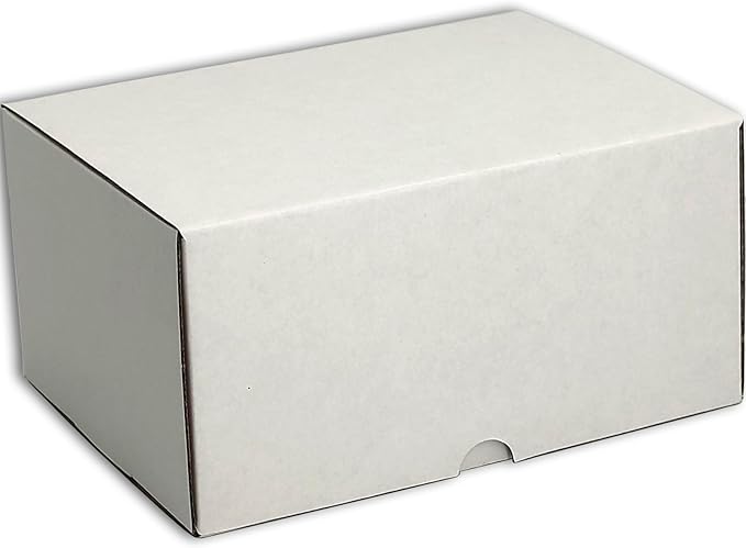 8x6x4 inches Small Shipping Boxes Set of 25 - White Mailer Corrugated Cardboard Boxes for Shipping Packaging Mailing Products