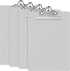 Mimorou 4 Pcs Metal Clipboard Heavy Duty Aluminum Clipboards 12 x 9 Inch Metal Clip Board with Low Profile Clip A4 Letter Size Document Holder for Office School Medical Jobsite Laboratory
