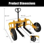 All Terrain Manual Pallet Truck with Guardrail, 2500 lbs Manual Pallet Lift Jack, Pallet Jack 3-Function Hand Pallet Trucks with Wheels, Adjustable Width Fork and Handle, 65.75"W x 55.35"D x 50.39"H