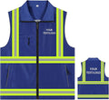 YOWESHOP Lightweight Zip-Up Safety Vest with Pockets for Outdoor Activities,Custom Logo Sleeveless Windbreaker