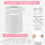 Liliful 100 Pcs Silicone Rubber Wristbands Rubber Wristband Bracelet Bands for Silicone Wristbands for Women Men(White)
