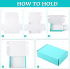 Spakon 50 Packs Shipping Boxes Cardboard Corrugated Mailer Packaging Boxes for Small Business Cute Small Box Cardboard Carton Box Mailers for Packaging Product(Blue,6 x 4 x 1.6 Inches)
