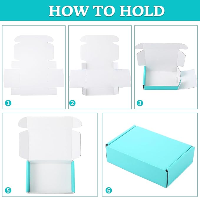 Spakon 50 Packs Shipping Boxes Cardboard Corrugated Mailer Packaging Boxes for Small Business Cute Small Box Cardboard Carton Box Mailers for Packaging Product(Blue,9 x 6 x 2.36 Inches)