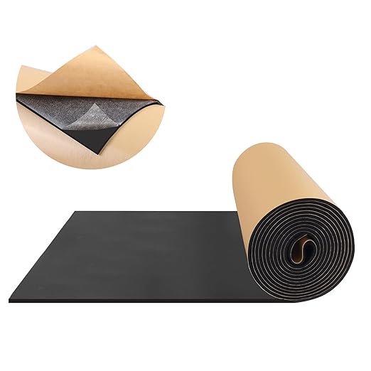 FONUNO Foam Padding Sheets with Adhesive Foam Insulation Neoprene Sheets Closed Cell Insulation Neoprene Rubber Roll for Gaskets Liner Crafts DIY Projects, Black, 12" Wide x 118" Long x 1/8" Thick