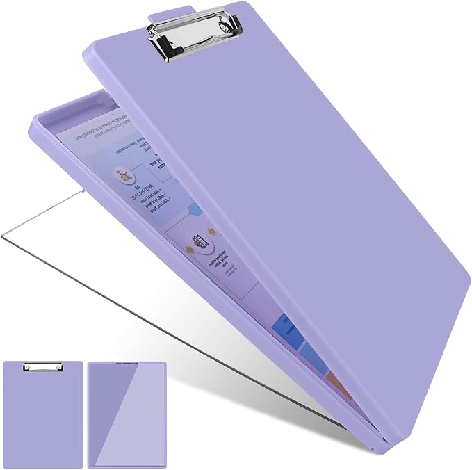 Clipboard with Storage,Three-Tier Box Clipboards(Letter Size),Storage Clipboard with Clip Form Holder Clipboards,Dry Erase Clip Boards 8.5x11 with Storage for Office School Supplies Clip Board