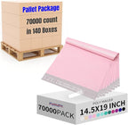 Fuxury 70000 Pcs 14.5X19" Poly Mailers Envelopes Shipping Bags for Clothing,Strong Adhesive Packaging Bag for Small Business Suppliers, Self Seal Mailing Poly Bags,Pink