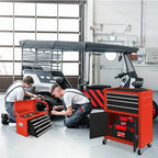 13-Drawer Rolling Tool Chest with Double Door, Extra Large Storage Cabinets with Tool Box, 2-in-1 Detachable Design, 600 lbs Capacity with Lockable Wheels for Garage, Mechanic & Home Use (Red＆Black)