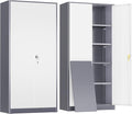 Greenvelly Metal Storage Cabinet with 2 Doors and 4 Adjustable Shelves, 72”H Metal Cabinet Lockable Storage Cabinet,Tall Locking File Cabinet for Office,Home, Garage, Gym, School