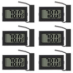 Black Digital LCD Thermometer Temperature Monitor with External Probe for Fridge Freezer Refrigerator Aquarium (Fahrenheit) (6pcs)