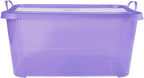 Life Story 24 Pack Light Duty Stackable Storage Bin, 55 Quart Home Organizer, Versatile Lightweight Locking Bins with Carrying Handles, Purple