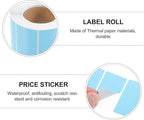 PartyKindom Self-Adhesive Thermal Label Roll Sky Blue Price Sticker for Printer Scratch-Resistant Packaging Barcode Stickers for Address and Parcel
