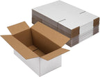 Hoikwo 9x4x4 Shipping Boxes Set of 25, White Corrugated Cardboard Box for Small Business for Packaging Mailing